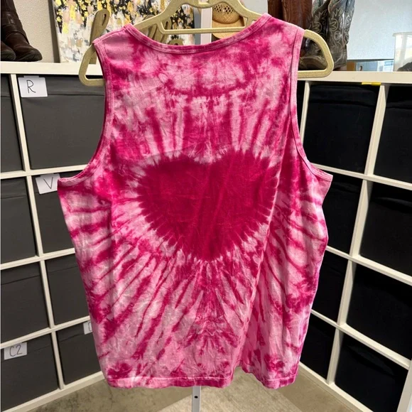 Looney Tunes Vintage Pink Tie-Dye Heart Sleeveless Tank Top - Picture 5 of 7